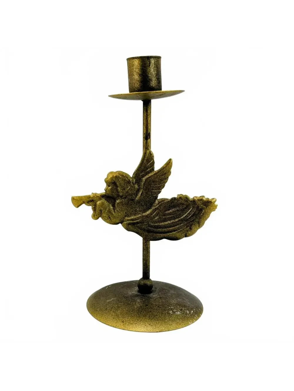 Gold Cherub Candlestick Holder
